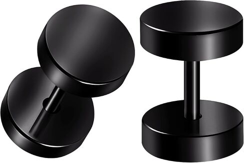 Pair of Black Anodized Piercing Jewelry Earring Fake Plug Cheater Ear Lobe in Kuwait