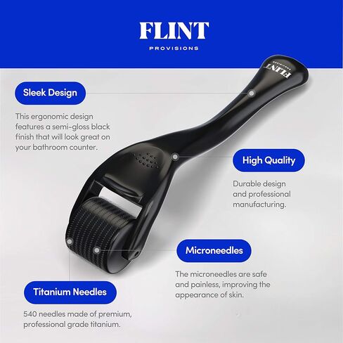 Beard Roller - 540 Titanium Micro Needle 0.25mm - Beard Grooming & Beard Club in Saudi Arabia