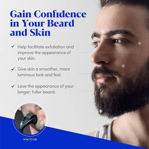 Beard Roller - 540 Titanium Micro Needle 0.25mm - Beard Grooming & Beard Club in Saudi Arabia