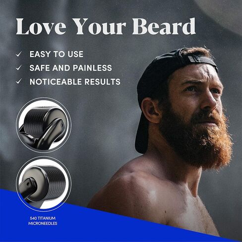 Beard Roller - 540 Titanium Micro Needle 0.25mm - Beard Grooming & Beard Club in Saudi Arabia