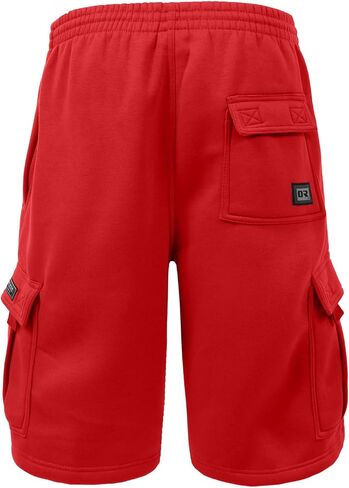 NE PEOPLE Mens Active Comfy Workout Gym Elastic Drawstring Fleece Cargo Sweat Shorts (M-7XL) in Saudi Arabia