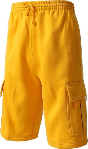 Mens Cargo Sweat Shorts Elastic Drawstring Casual Loose Fit Fleece in Kuwait