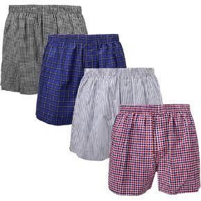 Falari 4-Pack Men's Boxer Underwear 100% Cotton Premium Quality