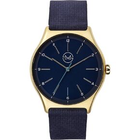 slim made one 10 - Elegant Thin Unisex Watch in Gold/Blue in Kuwait