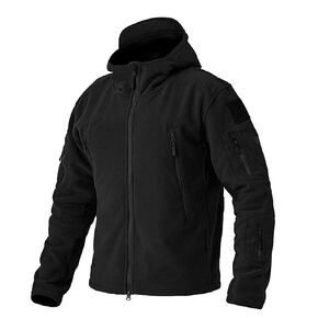 BIYLACLESEN Men's Outdoor Tactical Jackets Softshell Fleece Hoodie Full Zip up Jackets Coats Polar Fleece Jacket