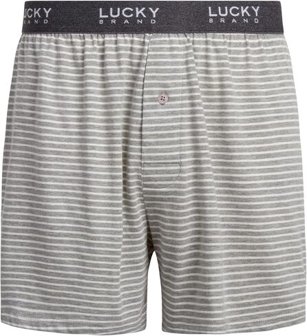 شورت بوكسر رجالي من Lucky Brand - 3 قطع من الملابس الداخلية القطنية فائقة النعومة والمريحة للرجال مع زر، درزة داخلية 4 بوصات in Kuwait