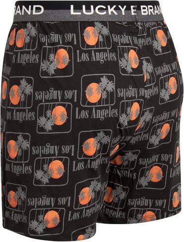Lucky Brand Mens Boxer Shorts - 3 Pack Super Soft Knit Relaxed Fit Cotton Underwear Boxers for Men with Button Fly, 4" Inseam in Kuwait