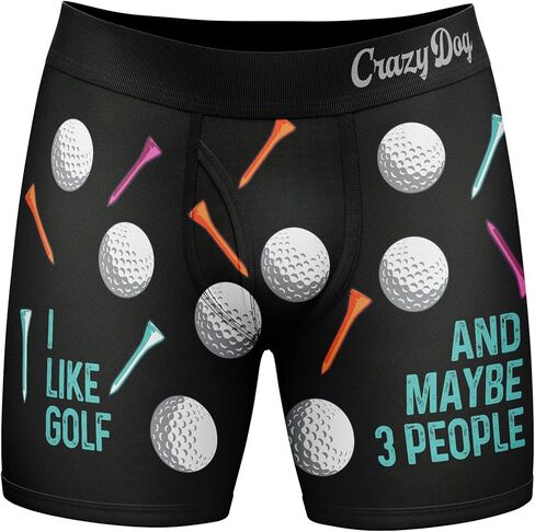 Mens I Like Golf And Maybe 3 People Boxers Funny Sarcastic Golfing Ball Tee Graphic Underwear For Guys in Saudi Arabia