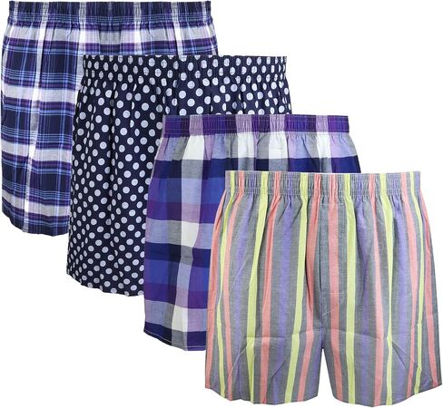 Falari 4-Pack Men's Boxer Underwear 100% Cotton Premium Quality in Saudi Arabia