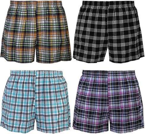 Falari 4-Pack Men's Boxer Underwear 100% Cotton Premium Quality in Saudi Arabia