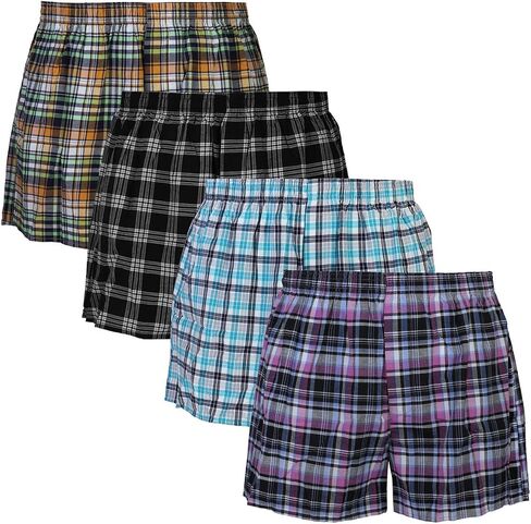 Falari 4-Pack Men's Boxer Underwear 100% Cotton Premium Quality in Saudi Arabia