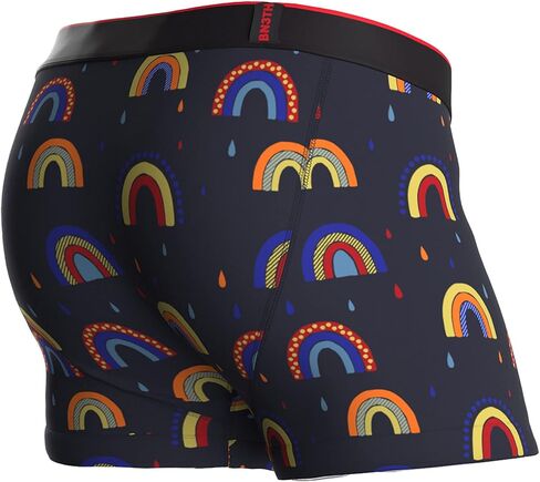 BN3TH Men's Classic Trunk Athletic Boxers - Breathable and Anti-Chafing Underwear with Our Patented Three-Dimensional MyPakage Pouch, Rainbows-Dark Navy, Large in Kuwait