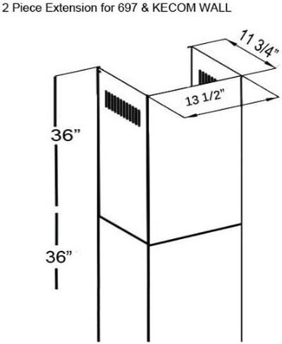 Z Line 455/476/477/667/697-WALL-2PC-EXT for 455/476/477/667/697 Model Wall Range Hood in Kuwait