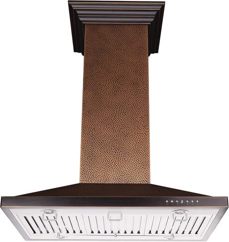 ZLINE 36 in. Designer Series Hand Hammered Copper Island Mount Range Hood (8GL2Hi-36) in Saudi Arabia