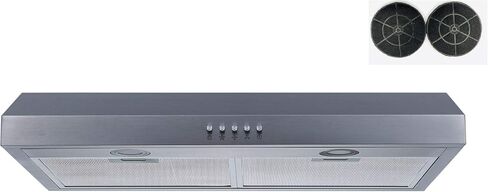Winflo 30 In. Convertible Stainless Steel Under Cabinet Range Hood with Mesh filters and Charcoal Filters and Push Button Control in Saudi Arabia