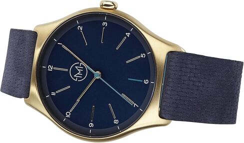 slim made one 10 - Elegant Thin Unisex Watch in Gold/Blue in Kuwait