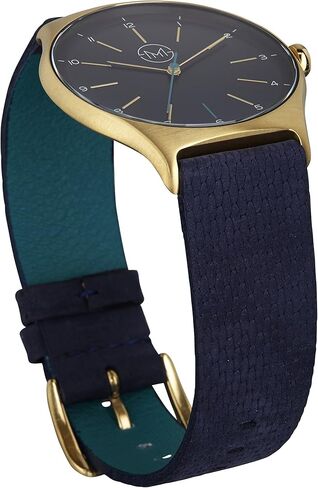 slim made one 10 - Elegant Thin Unisex Watch in Gold/Blue in Kuwait