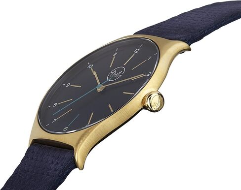 slim made one 10 - Elegant Thin Unisex Watch in Gold/Blue in Kuwait