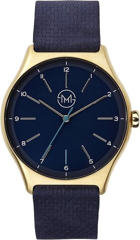 slim made one 10 - Elegant Thin Unisex Watch in Gold/Blue in Kuwait