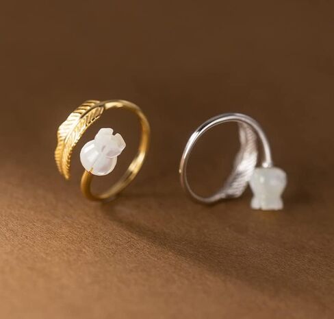 MYTHJING JEWEL Bell Flower Elegant Leaf 925Sterling Silver Adjustable Ring in Saudi Arabia