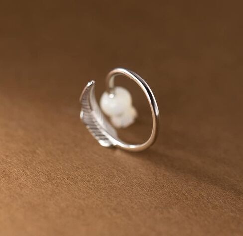 MYTHJING JEWEL Bell Flower Elegant Leaf 925Sterling Silver Adjustable Ring in Saudi Arabia