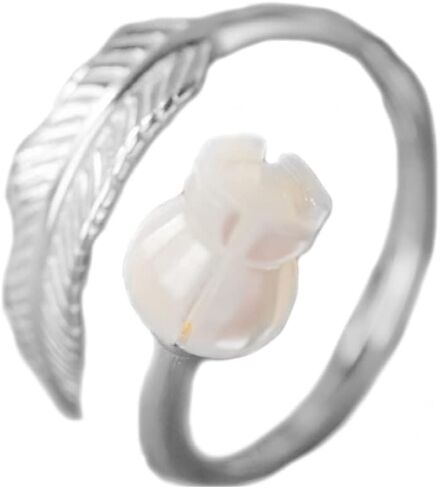 MYTHJING JEWEL Bell Flower Elegant Leaf 925Sterling Silver Adjustable Ring in Saudi Arabia