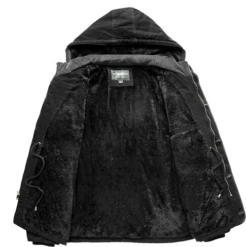 JYG Men's Winter Military Jacket Warm Parka Jacket Thicken Cotton Coat with Removable Hood in Saudi Arabia