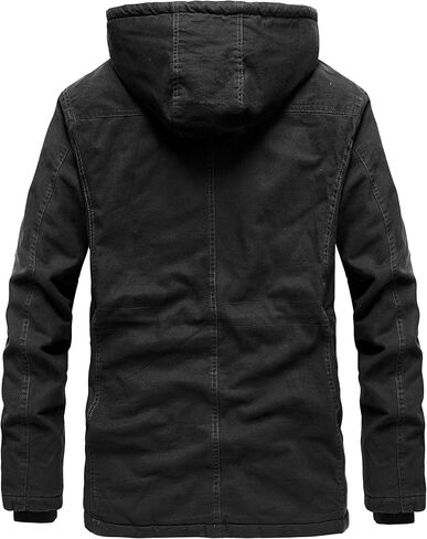 JYG Men's Winter Military Jacket Warm Parka Jacket Thicken Cotton Coat with Removable Hood in Saudi Arabia