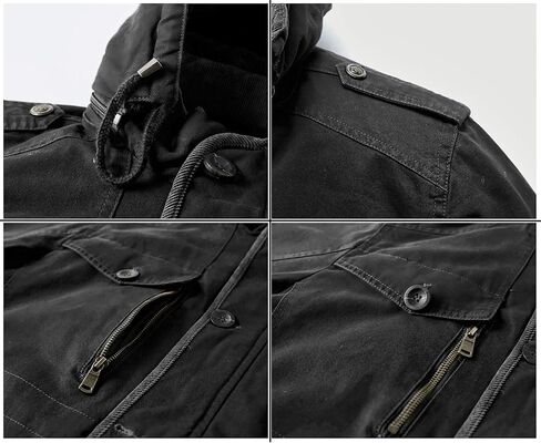 JYG Men's Winter Military Jacket Warm Parka Jacket Thicken Cotton Coat with Removable Hood in Saudi Arabia