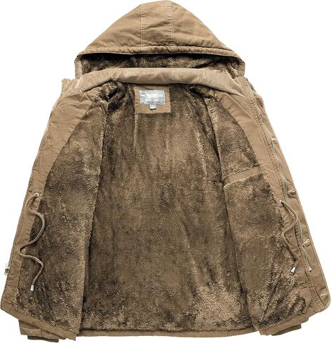 JYG Men's Winter Military Jacket Warm Parka Jacket Thicken Cotton Coat with Removable Hood in Saudi Arabia