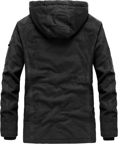 JYG Men's Winter Military Jacket Warm Parka Jacket Thicken Cotton Coat with Removable Hood in Saudi Arabia