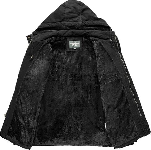 JYG Men's Winter Military Jacket Warm Parka Jacket Thicken Cotton Coat with Removable Hood in Saudi Arabia