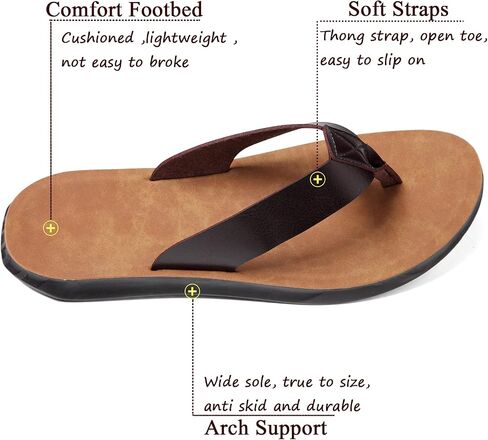 DC DUMPECCI Sandals For Mens Flip Flops With Arch Support Leather Soft Comfortable Beach Pool Summer Shoes in Saudi Arabia