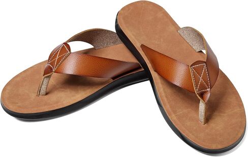 DC DUMPECCI Sandals For Mens Flip Flops With Arch Support Leather Soft Comfortable Beach Pool Summer Shoes in Saudi Arabia