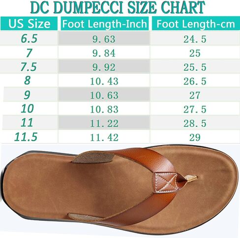 DC DUMPECCI Sandals For Mens Flip Flops With Arch Support Leather Soft Comfortable Beach Pool Summer Shoes in Saudi Arabia