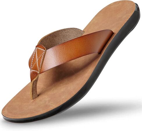 DC DUMPECCI Sandals For Mens Flip Flops With Arch Support Leather Soft Comfortable Beach Pool Summer Shoes in Saudi Arabia
