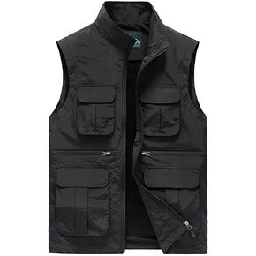 Panegy Men's Summer Cargo Utility Vest Multi Pockets Sleeveless Jacket for Fishing Travel Photo XS-4XL in Saudi Arabia