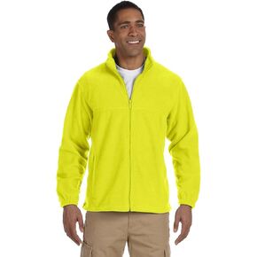 Harriton Men's Full Zip Midweight Fleece Pullover, Safety Yellow, Large in Kuwait