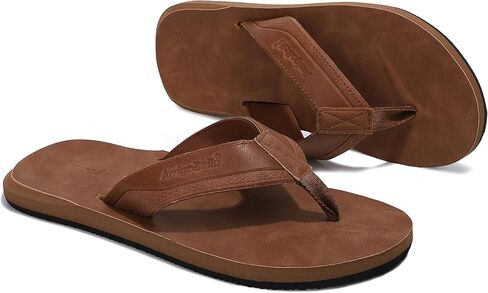 AX BOXING Mens Flip Flops Leather Thong Sandals Casual Comfort Slides Slippers in Kuwait