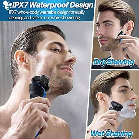 Gbuild Electric Razor for Men,Electric Shavers for Men Wet Dry,Rechargeable Mens Electric Shavers Razor Man Shaving Waterproof for Teens Cordless,USB Travel Face Shaver Rotary with Beard/Nose Trimmer in Saudi Arabia