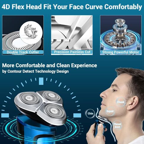 Gbuild Electric Razor for Men,Electric Shavers for Men Wet Dry,Rechargeable Mens Electric Shavers Razor Man Shaving Waterproof for Teens Cordless,USB Travel Face Shaver Rotary with Beard/Nose Trimmer in Saudi Arabia