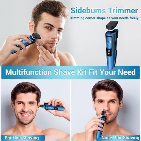 Gbuild Electric Razor for Men,Electric Shavers for Men Wet Dry,Rechargeable Mens Electric Shavers Razor Man Shaving Waterproof for Teens Cordless,USB Travel Face Shaver Rotary with Beard/Nose Trimmer in Saudi Arabia