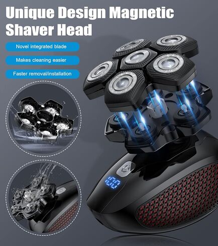 ماكينة حلاقة الراس للرجال الصلعاء، ماكينة حلاقة مغناطيسية سهلة التنظيف، ماكينة حلاقة كهربائية عائمة للرجال مع شفرة بديلة، ماكينة حلاقة كهربائية مقاومة للماء للرجال in Kuwait
