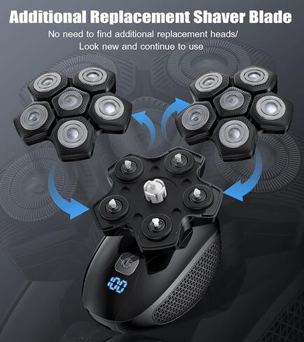 ماكينة حلاقة الراس للرجال الصلعاء، ماكينة حلاقة مغناطيسية سهلة التنظيف، ماكينة حلاقة كهربائية عائمة للرجال مع شفرة بديلة، ماكينة حلاقة كهربائية مقاومة للماء للرجال in Kuwait