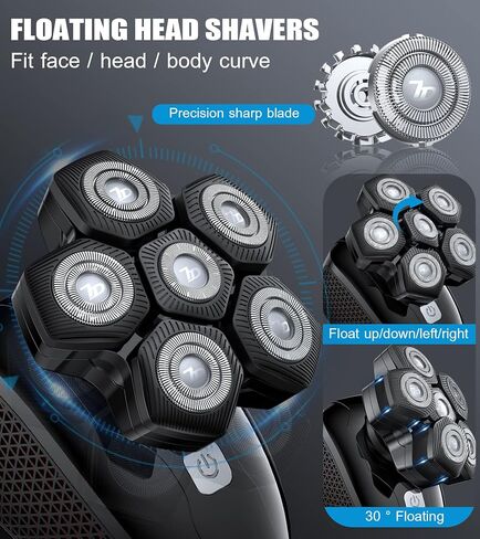 ماكينة حلاقة الراس للرجال الصلعاء، ماكينة حلاقة مغناطيسية سهلة التنظيف، ماكينة حلاقة كهربائية عائمة للرجال مع شفرة بديلة، ماكينة حلاقة كهربائية مقاومة للماء للرجال in Kuwait