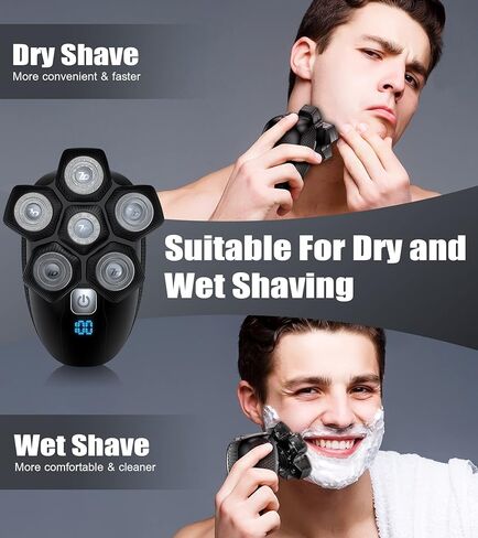 ماكينة حلاقة الراس للرجال الصلعاء، ماكينة حلاقة مغناطيسية سهلة التنظيف، ماكينة حلاقة كهربائية عائمة للرجال مع شفرة بديلة، ماكينة حلاقة كهربائية مقاومة للماء للرجال in Kuwait