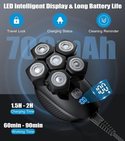 ماكينة حلاقة الراس للرجال الصلعاء، ماكينة حلاقة مغناطيسية سهلة التنظيف، ماكينة حلاقة كهربائية عائمة للرجال مع شفرة بديلة، ماكينة حلاقة كهربائية مقاومة للماء للرجال in Kuwait