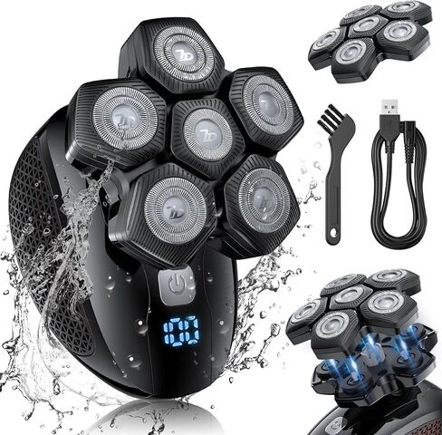 ماكينة حلاقة الراس للرجال الصلعاء، ماكينة حلاقة مغناطيسية سهلة التنظيف، ماكينة حلاقة كهربائية عائمة للرجال مع شفرة بديلة، ماكينة حلاقة كهربائية مقاومة للماء للرجال in Kuwait