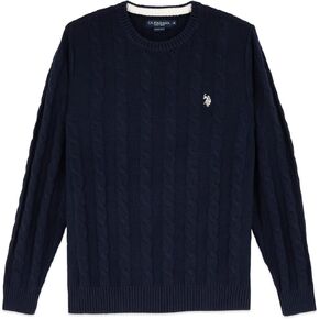 U.S. Polo Men's Cable Crew Neck Sweater Pullover in Kuwait