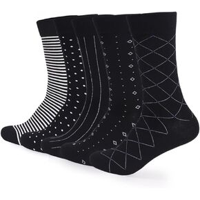 Mens Dress Socks 5 Pack Colorful Socks for Men Cotton Fashion Crew Casual Socks